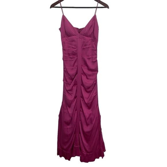 Nicole Miller Collection Silk Dress Pink Fuchsia Size 2 Formal Prom Dance Party - Picture 1 of 15
